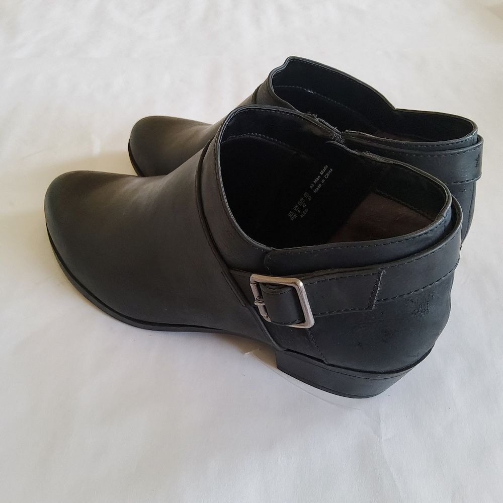 New Life Strides Alexi Black Faux Leather Ankle Boots Booties Size 11 - Picture 5 of 14